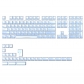 Jelly Blue 104+32 Keys OEM Profile PC Doubleshot Top Legends Keycaps Set for MX Keyboard